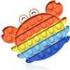 VURYAPI Pop On It Poppit Poppit Fidgettoys Antistress Push Bubble Sensoriale Giocattolo in Silicone Rainbow Plopper Toy per Bambini e Adulti(Granchio