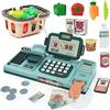 NUKied Registratore di Cassa Elettronico Supermercato Giocattolo con Suono, Cibo, Cestino della Spesa Bambina 3 Anni, Supermercato Giocattolo per Bambini con Scanner Microfono