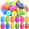 LIHAO Uova di Pasqua Colorate, 24pz Albero di Pasqua da Decorare, 4.2X 5.8cm