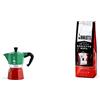 Bialetti Moka Express Italia Collection (Tricolore) Caffettiera, Alluminio, 3 Tazze & Perfetto Moka Caffè Macinato, Gusto Classico - 1 X 250 Gr