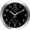 HITO Orologio da parete silenzioso, senza ticchettio, 25,4 cm, eccellente movimento accurato, telaio in alluminio argentato, copertura in vetro, decorativo per cucina, soggiorno, camera da letto,