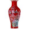 Qinlang Vasi in ceramica da 14 pollici per fiori, vaso di fiori rosso per centrotavola