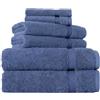 BERIBO Set di 6 asciugamani turchi, 2 asciugamani da bagno, 2 asciugamani per le mani, 2 asciugamani per il viso, 620 g/m², 100% cotone (blu navy)