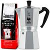 Bialetti Moka Express Caffettiera in Alluminio, Argento, 9 Tazze + Perfetto Moka, Caffè Macinato Gusto Classico, Gusto Classico - 1 x 250 gr