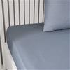 TODAY Essential - Lenzuolo con angoli, 90 x 190 cm, 1 persona, 100% cotone, tinta unita, denim