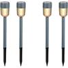 Grundig Lampada solare per esterni, 4 pezzi, luce solare da giardino, bianco caldo, illuminazione esterna solare IP44, lampada solare da giardino, con batteria ricaricabile