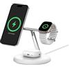 BELKIN BoostCharge Pro 3-in-1, stazione di ricarica magnetica wireless con Qi2 (15 W), bianco