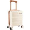 Cabin Max Anode - Bagaglio a mano, valigia leggera, rigida, con 4 ruote, serratura a combinazione…, crema, 40x30x20cm, Bagaglio a mano