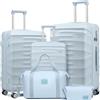 Sea choice Set di valigie 5 pezzi Bagaglio a Mano Ultra Leggero ABS Set Valige Trolley contiene 1 astuccio per cosmetici e 1 borsa portatile con 4 ruote e serratura TSA