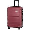 BARRENS Valigia media | Bagaglio business | 66x46x26 cm | 60 L | Materiale ABS | Serratura a cifratura | 4 360 ruote | Compatibile con le compagnie aeree | Borgogna