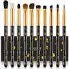 Docolor Pennelli per Trucco Occhi Professionali - 10 Pezzi Goth Make Up Kit di Pennelli per Ombretti, Eyeliner, Sfumato，Matita, Ombretto, Conico, per Definire