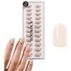 DOONAILS - Set di 30 unghie adesive Popcorn forma arrotondata Beige/Oro - Unghie finte Full Cover in qualità da salone - Unghie finte soft gel corte - Sensazione naturale e confortevole