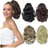 Luxiremi Ponytail Extension treccia riccia Jaw Clip coda di cavallo con clip da 20 cm, colore nero, per donna e donna
