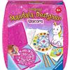 Ravensburger Mandala Designer Mini Unicorn 29704, Disegno per Bambini a Partire dai 6 Anni di età, Set di Disegno Creativo con Stencil per Mandala per Mandala colorato