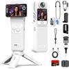 SJCAM C400 128GB Vlogging Pocket Combo, 4K Handheld Camera, 7H di potenza, 6-Axis Stabilizer Action Camera, 2.29 '' Touch Screen, 30M Waterproof Body Cam, per YouTube Live Streaming, Bianco