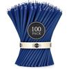 Danilovo - Candele in Cera d'Api, 100 Pezzi, Colore Blu, Candele Decorative per Preghiera, per Rituali, Decorazione o Candele di Compleanno, 16 cm x 0,5 cm