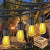 Skeerei Catena luminosa da 15 m, per esterni, da giardino, impermeabile, IP65, con 16 lampadine