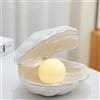 Jauhmui Luce notturna con conchiglia, decorazione in ceramica, decorazione notturna, lampada decorativa da scrivania in ceramica, lampada a LED, per camera da letto, letto (bianco)