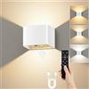 VIWAVE Applique da Parete Interno con Sensore di Movimento e Telecomando,Lampada con 3 Temperature di Colore e Luminosità Regolabile,Ricaricabile Bianco Wireless Applique Led