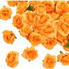 Kesote 50 teste di fiori artificiali, per matrimoni, feste, fai da te (Ø 4 cm, arancione)