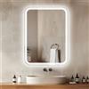 Venti Specchio Bagno Verticale 60x80cm con Luce LED, Specchio Bagno Retroilluminato, con Interruttore Touch, Angoli arrotondati rettangolare con luce LED Frontale Bianca Naturale