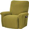 ele ELEOPTION Copridivano Reclinabile, Copertura Elastica per Divano Reclinabile, Jacquard Antimacchia, 4 Pezzi, per Poltrona reclinabile, Poltrona di Relax, Poltrona da Massaggio, Giallo Scuro