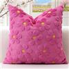 Artscope 1 Pezzi Primavera Estate Federe in Lana Corta Velluto Copricuscini Morbido Decorativo Fodere per Cuscino Lusso Stile per Divano Camera da Letto Fiori Rosa Rosso 50x50 cm
