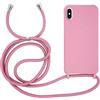 MyGadget Cover per iPhone XS Max - Custodia con Corda - Case con Cordino Opaca Antiurto | Bumper con Laccio | Tracolla - Practical Stylish - Rosa