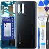 LUVSS Coperchio Copribatteria Scocca Vetro Posteriore Imposta per Xiaomi Mi 10 Lite 5G (Nero)