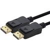 1aTTack.de 2 cavi 4K Displayport 1.2 neri e neri da 2m DP, trasmette segnali audio e video digitali con una risoluzione fino a 4K (60Hz), compatibile verso il basso con 1.1