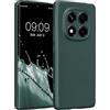 kwmobile Custodia Compatibile con Xiaomi Redmi Note 14 PRO 4G Cover - Protezione Back Case Morbida - Silicone TPU Effetto Metallizzato Petrolio Metallizzato