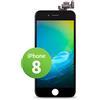 GIGA Fixxoo Schermo singolo di Ricambio per iPhone 8 Apple, Display LCD Retina ad Alta Risoluzione, Touch Screen in Vetro con Fotocamera, Altoparlante & Sensore Prossimità; Guida Video Online - Nero