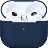 AKABEILA Custodia compatibile con AirPods 3 2021 Case Custodia sottile in silicone per Air Pod 3 Generazione Morbida Leggera, Ricarica Senza Fili LED Visibile Blu