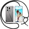 ISOI Cover con Cordino per Oppo Find X9 Pro, Custodia Trasparente con Collana Tracolla Laccio Collo Ultra Sottile Morbido TPU Silicone Antiurto AntiGraffio Case, Nero