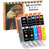 D&C 5x cartucce compatibili con Canon PGI-580 CLI-581 XXL ricambio per Canon Pixma TR7550 TR8550 TS6150 TS6151 TS6250 TS6251 TS8150 TS8151 TS8152 TS8250 TS8251 TS8252 TS9150 TS9155 TS9550