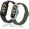 CHULN 2 Pezzi Cinturino Compatibili con Xiaomi Mi Band 8, Nylon Regolabile Sportiva Cinturini di Ricambio per Xiaomi Mi Band 8.