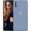 Kaywzo Cover per Huawei Nova 5T/Honor 20,Custodia in Silicone TPU Liscio di Morbido con Modello Cardiaco,Design Minimalista,Ultrasottile Donna Antiurto Case Cover,Blu