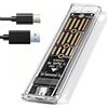 LAIVIYA Custodia SSD M.2 NVMe, Adattatore NVMe USB 3.1 Gen 2 (10 Gbps), Custodia SSD USB-C Lettore Disco Rigido Esterno per M-Key 2230/2242/2260/2280, Design Trasparente Anti-Calore