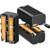AKTTKA ‌‌AKTTKA Batteria NP-F550 (3PCS) - Supporta Funzione di Power Bank - 2600mAh ad Alta Capacità con Interfaccia USB-C-Adatta per Sony NP-F550 F570 F750 F770 F930 F950 F960 F970