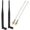 Hsupez 4 pezzi 868 MHz LoRa Antenna 5dBi SMA maschio 195 mm + IPEX a SMA cavo femmina per Meshtastic ESP32 LoRa 32 V3 HTCC-AB02S LoRa32u4II