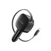 Spigen Essential 60W Caricatore Auto a 2 Porte, con Cavo Retrattile Integrato, Presa Accendisigari USB-C & USB-A, Compatible avec iPhone 17 17e 16 Samsung S26 S25 Google Pixel 10a 10 9 - Nero