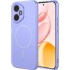 ILING Cover per HONOR 400 5G, Compatibile con la Ricarica Magnetica, Ultrasottile Semplice Tinta Unita Morbido Liquido Silicone TPU Antiurto Matte Custodia (Porpora)