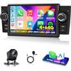 Motorsi Stereo Carplay per Fiat Punto 2005-2009 / Linea 2007-2011 | 4GB+64GB, Bluetooth Wireless Android Auto, GPS Navi WiFi RDS/FM Radio SWC USB, Mirror Link Canbus, Telecamera