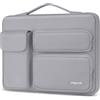 MOSISO 13.3 pollici Custodia Laptop Porta, 13-13.3 pollici Borsa PC Compatibile con MacBook Air/Pro 13 / Pro 14, HP Dell ASUS Lenovo, Lato Aperto Borse con 2 Alzato & 1 Tasche Patta, Grigio Acciaio
