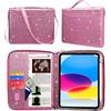 E NET-CASE Custodia per iPad (A16) 11a gen11 pollici 2025/10a gen 10,9 pollici 2022/ Air 11 pollici M3/M2 (2025/2024), iPad Air 5/4 (2022/2020), custodia con supporto in stile valigetta,rosa