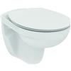 Ideal Standard TIRSO - Set WC sospeso bianco, senza flangia, sedile con freno di caduta per una chiusura morbida e silenziosa, resistente e facile da pulire, R034301