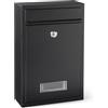 Amazon Basics, Cassetta postale con montaggio a parete e serratura, in resistente acciaio zincato, 32.5cm H x 21.5cm W x 9.0cm D, nero