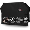 GrillTough Copertura per barbecue GrillTough Heavy Duty per barbecue da esterno - Impermeabile, resistente alle intemperie, ai raggi UV e allo scolorimento con cinghie regolabili - (183L x 66W x 130H cm)