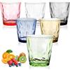 TiooDre Bicchieri per acqua in plastica, set da 6 bicchieri colorati da 330 ml, in plastica, riutilizzabili, infrangibili, per bevande fredde e calde, impilabili, per picnic, campeggio, feste