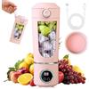 SGZIOO - Frullatore portatile da 700 ml, con display a LED, 12 lame, piccolo frullatore per frullati e frullati, ricaricabile, mini mixer per sport, viaggi, rosa